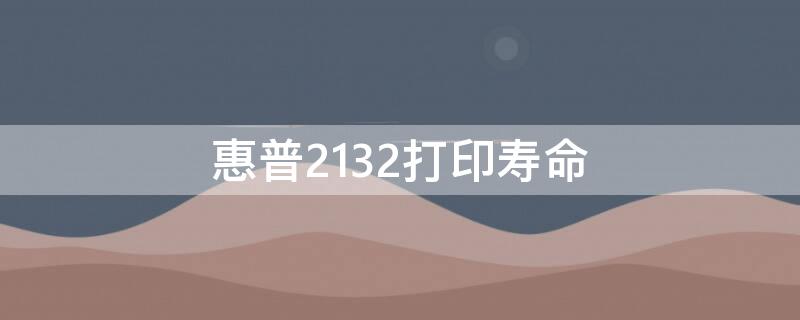 惠普2132打印寿命 惠普2132打印速度