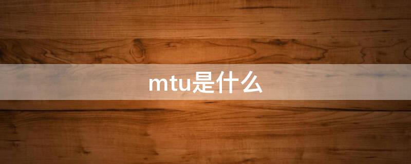 mtu是什么（mtu是什么药）