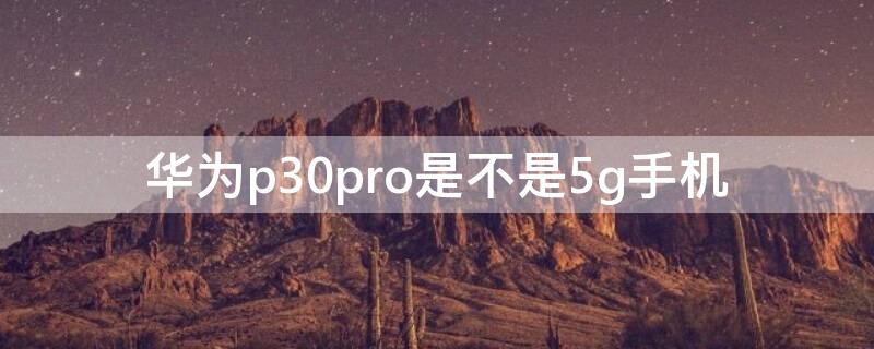 华为p30pro是不是5g手机 华为的p30pro是不是5g