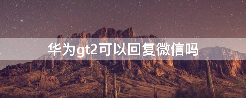 华为gt2可以回复微信吗