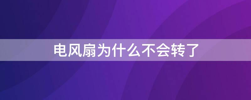 电风扇为什么不会转了