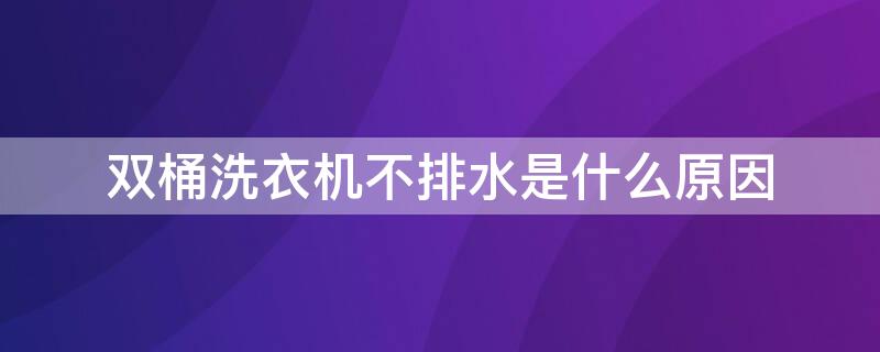 双桶洗衣机不排水是什么原因（双桶洗衣机不排水了）