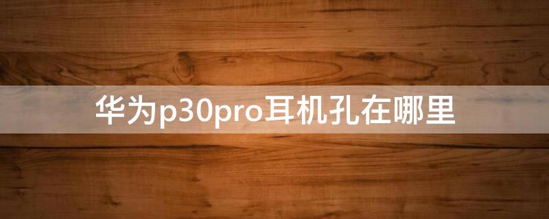 华为p30pro耳机孔在哪里