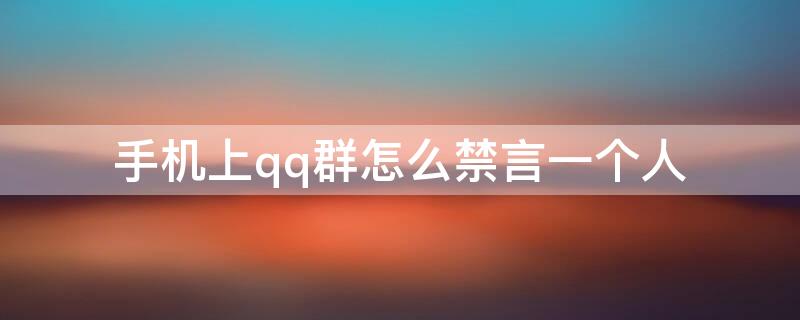 手机上qq群怎么禁言一个人 QQ群里怎么禁言一个人