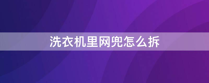 洗衣机里网兜怎么拆 洗衣机里网兜怎么拆下来