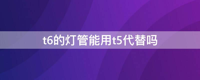 t6的灯管能用t5代替吗（t6的灯管能用t5代替吗视频）