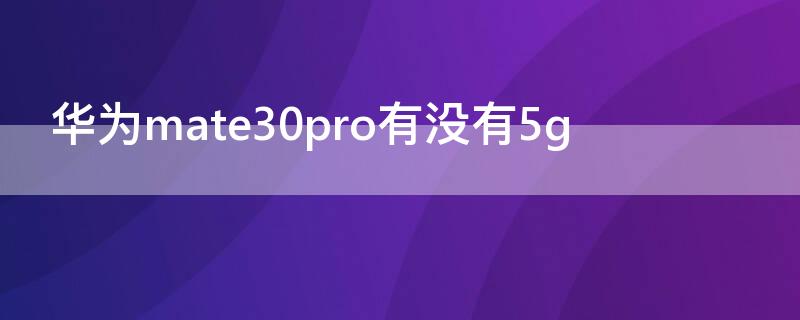 华为mate30pro有没有5g（华为mate30pro有没有512g）