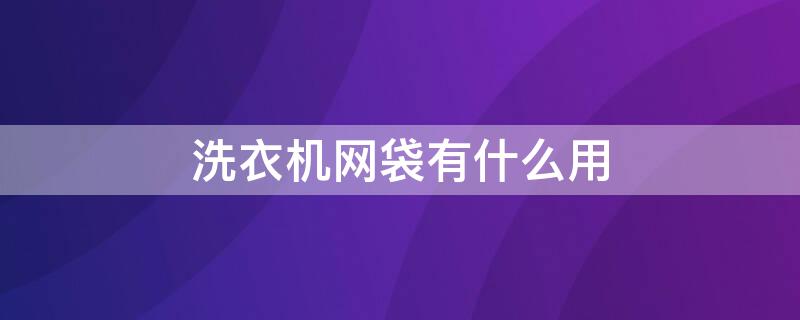 洗衣机网袋有什么用（洗衣网袋的作用是什么）