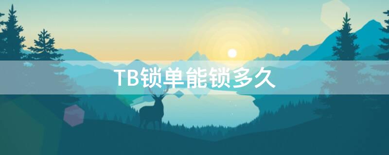 TB锁单能锁多久 tb包怎么开锁