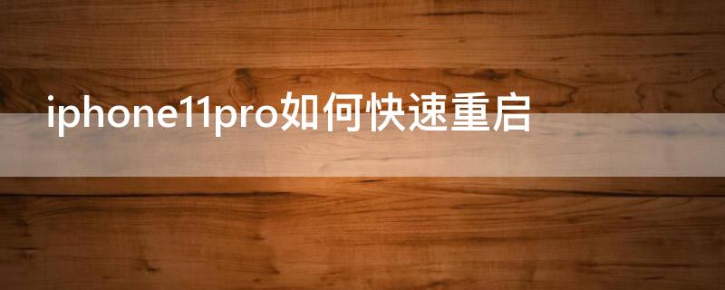 iPhone11pro如何快速重启 iphone11怎么快速重启