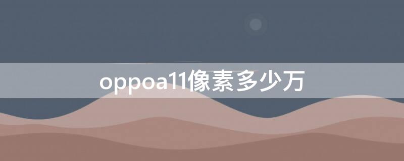 oppoa11像素多少万（oppoa11前置像素多少万）