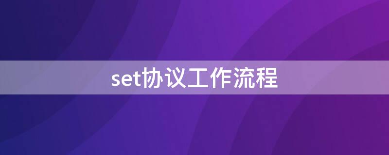 set协议工作流程（set协议工作流程图）