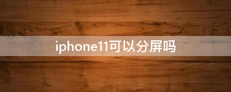 iPhone11可以分屏吗 iPhone11可以分屏吗