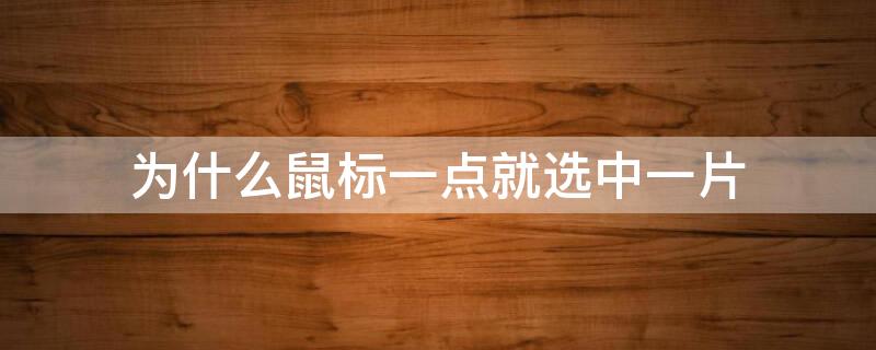 为什么鼠标一点就选中一片 为什么鼠标一点就选中一片图标