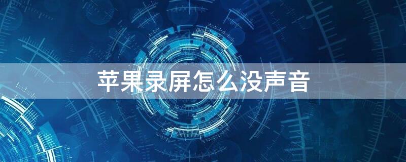 iPhone录屏怎么没声音 iphone录屏为什么没声音