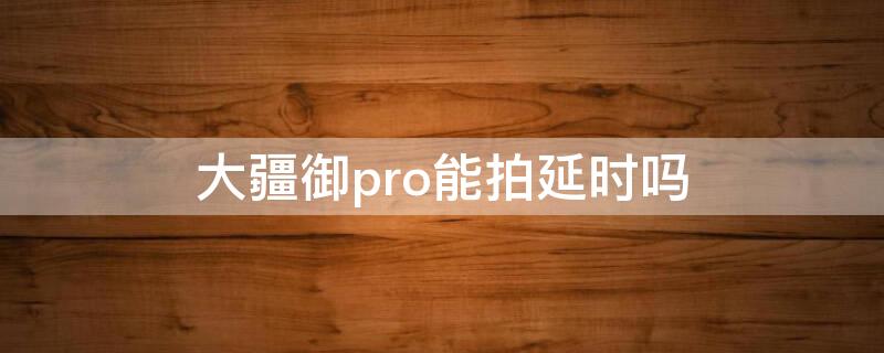 大疆御pro能拍延时吗 大疆御pro拍摄效果