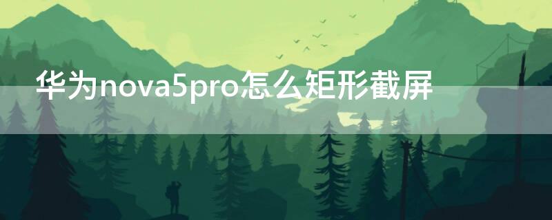 华为nova5pro怎么矩形截屏（华为nova5pro怎么长截屏怎么截）