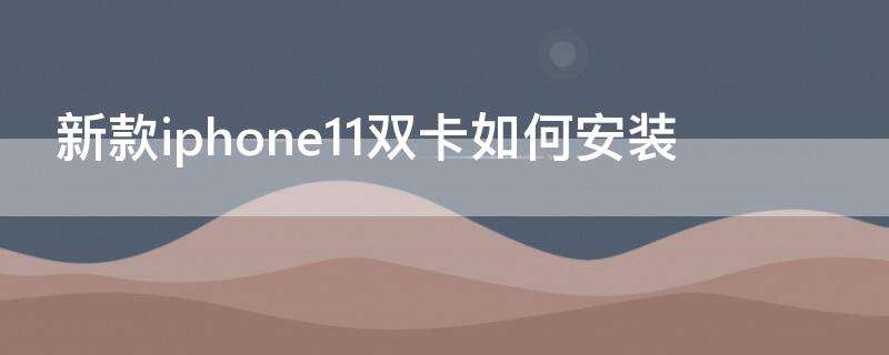 新款iPhone11双卡如何安装 iphone 11的双卡怎么安装