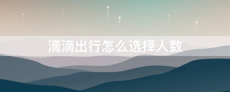 滴滴出行怎么选择人数 滴滴出行怎么选择人数多的车