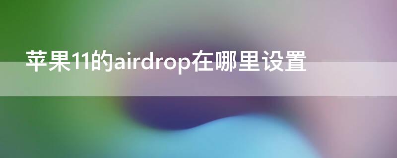 iPhone11的airdrop在哪里设置（iphone11airdrop怎么用）