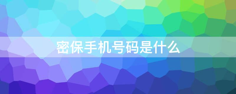 密保手机号码是什么 密保手机号码是什么意思