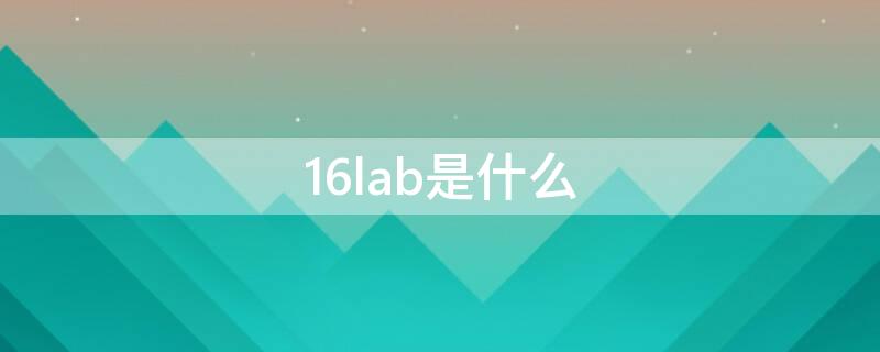 16lab是什么（15lab）