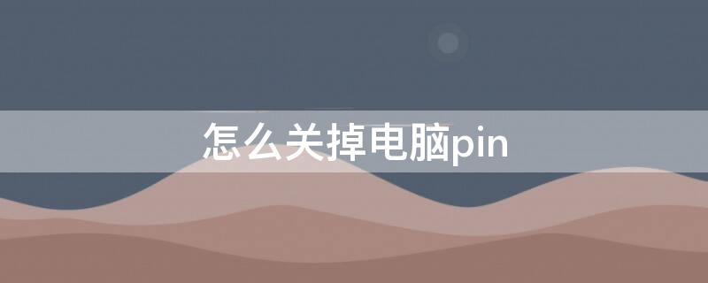 怎么关掉电脑pin 怎么关掉电脑pin密码