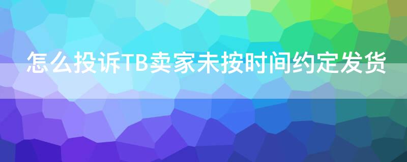 怎么投诉TB卖家未按时间约定发货