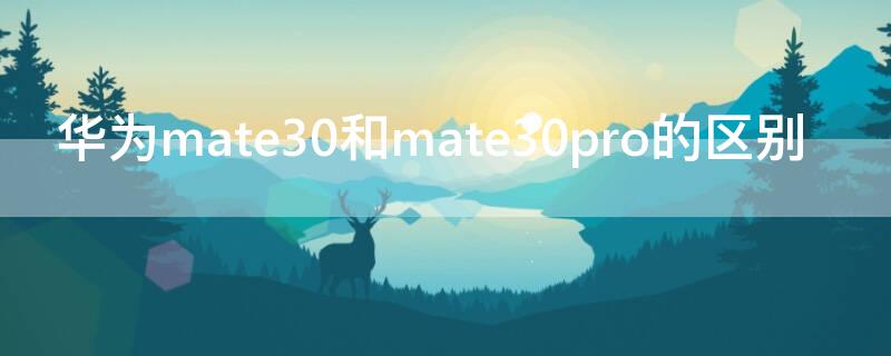 华为mate30和mate30pro的区别（华为mate30和mate30pro的区别外观）