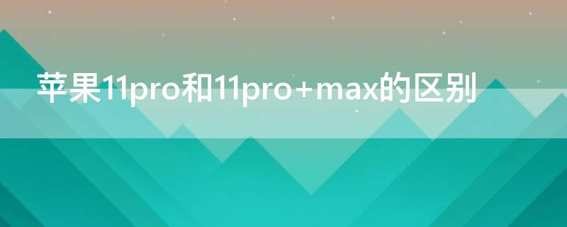iPhone11pro和11pro（iphone11pro和11promax买哪个好）