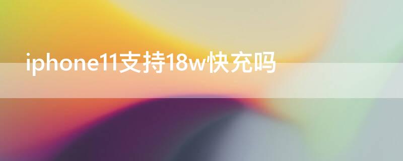 iPhone11支持18w快充吗（iphone 11支持18瓦快充吗）