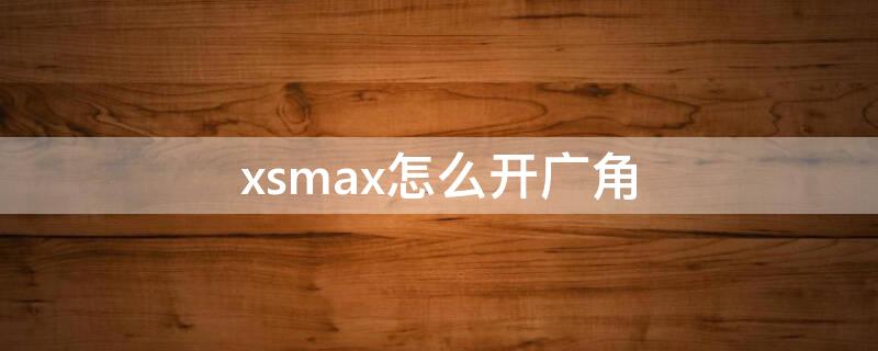 xsmax怎么开广角（苹果xsmax超广角在哪里）