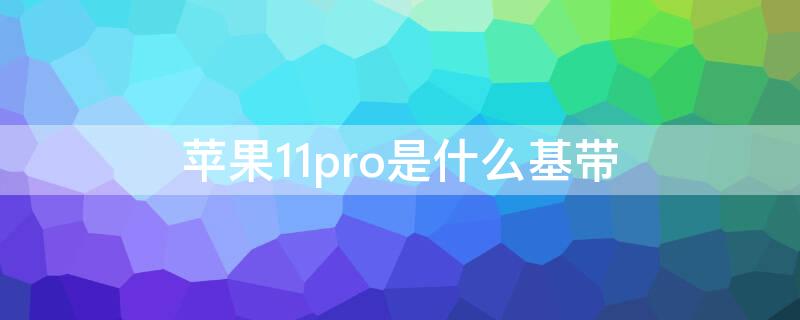 iPhone11pro是什么基带（iPhone11pro是什么基带）