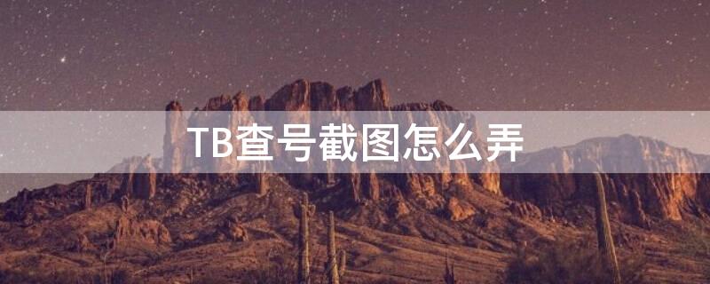 TB查号截图怎么弄（tb查号截图怎么弄出来）