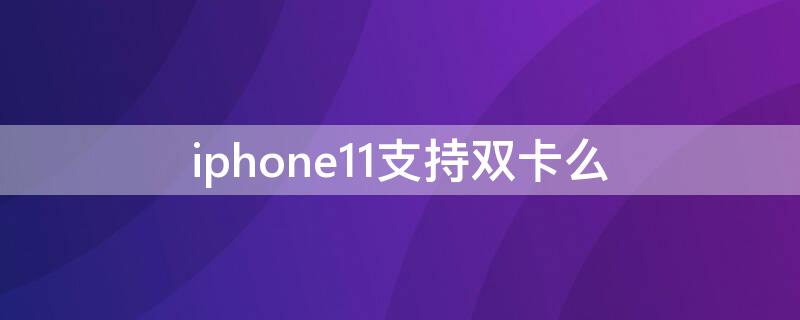 iPhone11支持双卡么（苹果11支持双卡双带吗）