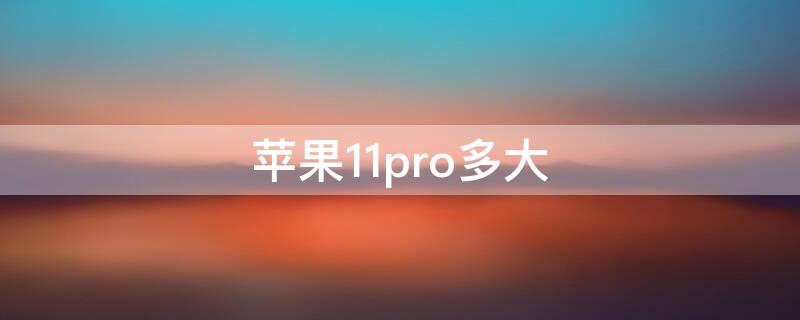 iPhone11pro多大 iphone11pro多大屏幕尺寸