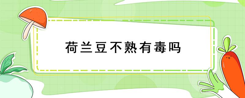 荷兰豆不熟有毒吗 荷兰豆不熟有毒吗?