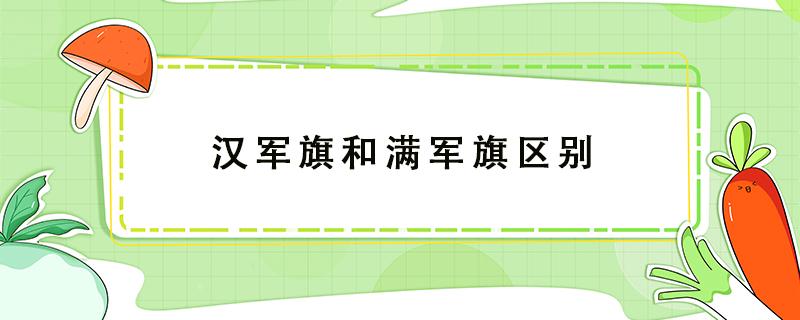 汉军旗和满军旗区别（汉军旗和满军旗是什么意思）