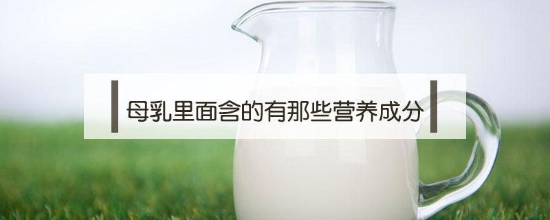 母乳里面含的有那些营养成分 母乳里面含的有哪些营养成分