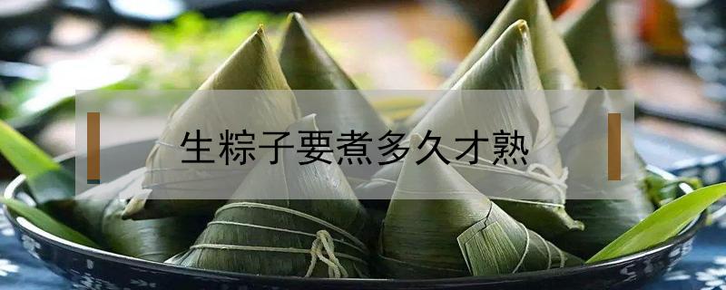 生粽子要煮多久才熟