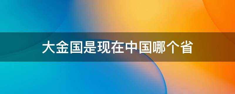 大金国是现在中国哪个省（大金国是现在的哪个省）