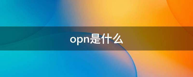 opn是什么 opn是什么品牌