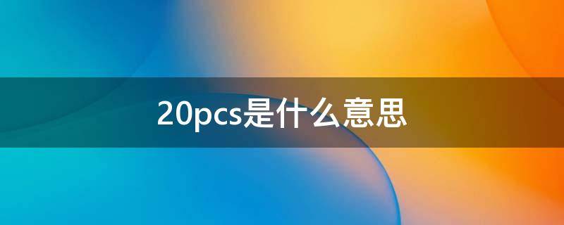 20pcs是什么意思 21pcs什么意思