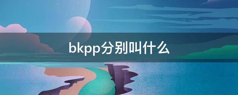 bkpp分别叫什么 bkpp分别叫什么名字