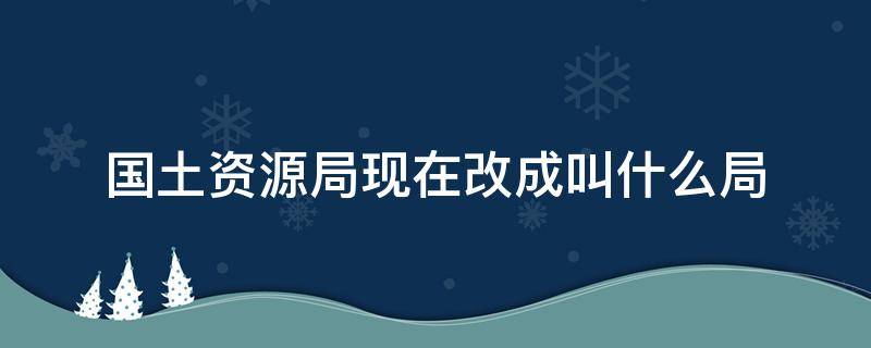 国土资源局现在改成叫什么局 现在国土资源局改为什么局了