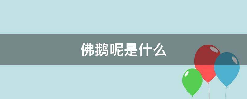 佛鹅呢是什么（佛鹅呢是什么东西）