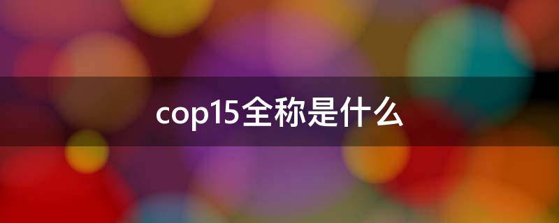 cop15全称是什么（cop15是什么的简称）