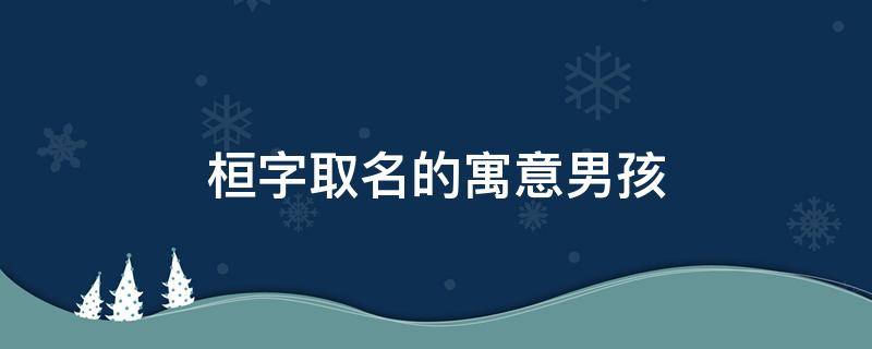 桓字取名的寓意男孩 桓字取名字寓意