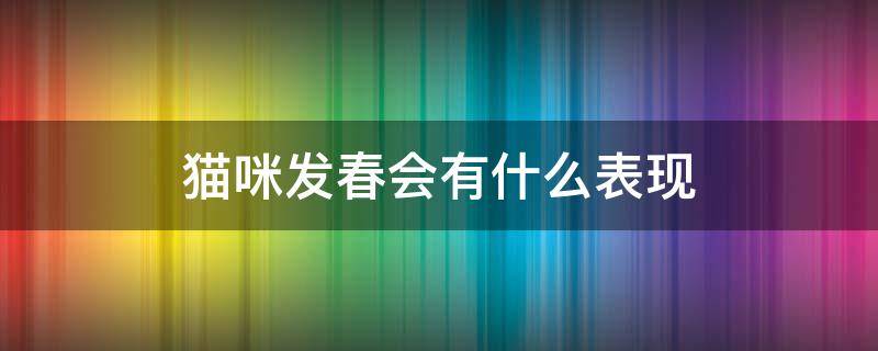 猫咪发春会有什么表现 猫咪发春什么状态