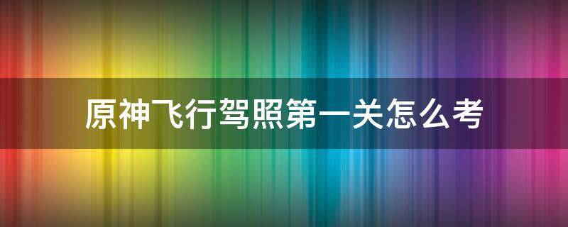 原神飞行驾照第一关怎么考 原神飞行驾照第一关怎么过